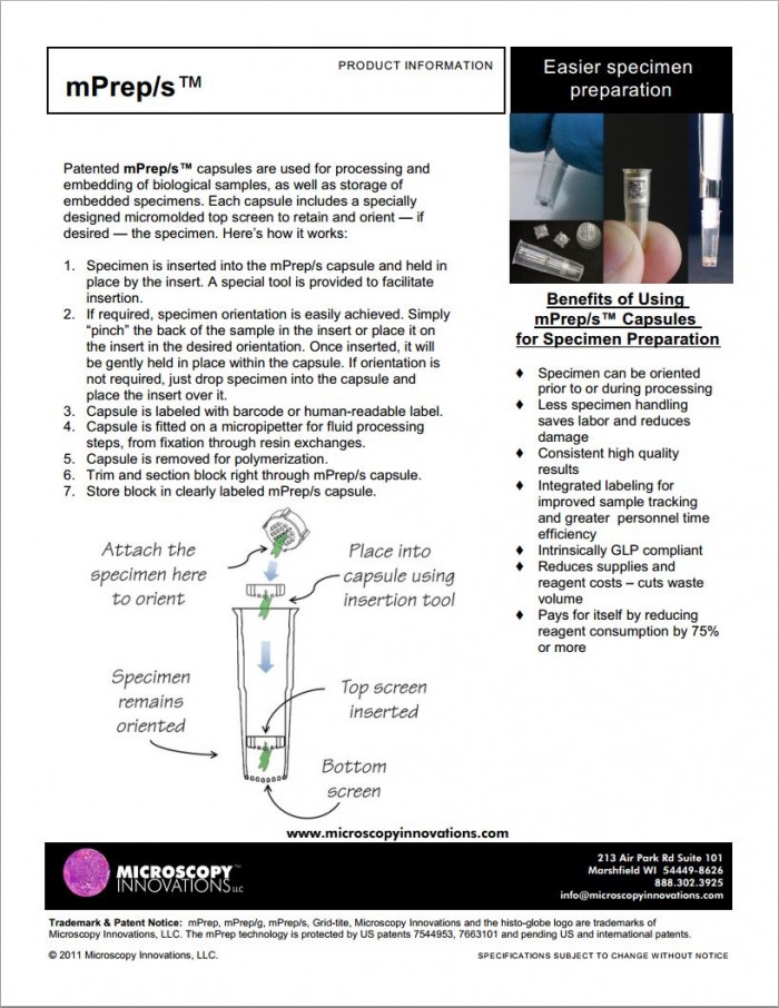 Mprep Microscopy Innovations | mPrep/s™
